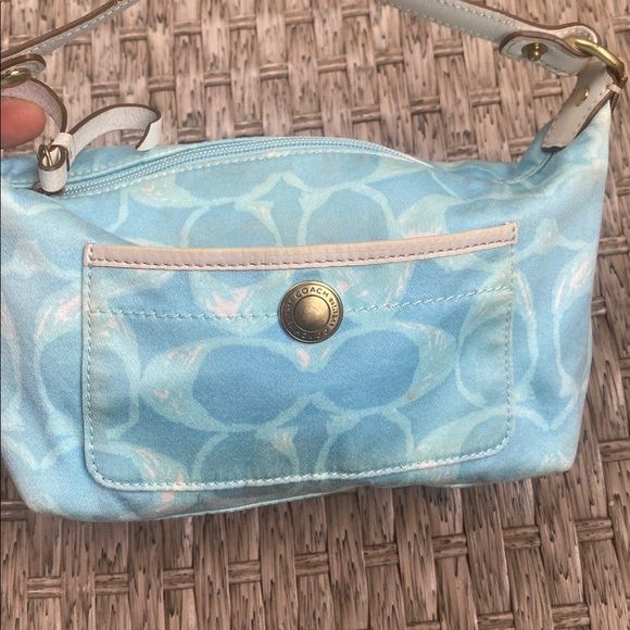 Coach Blue and Pink Patterned Bag - Picture 16 of 17
